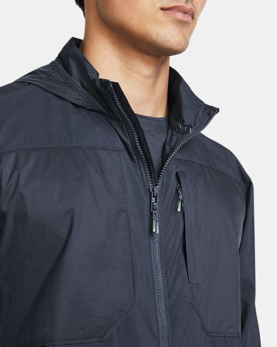 Men's UA Launch Trail Jacket, Gray, pdpMainDesktop image number 2
